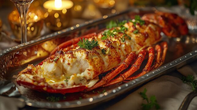 delicious lobster gourmet luxurious dinner