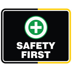 Safety first, poster and banner vector