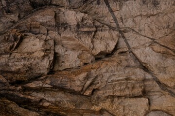 Close-up of rough, textured rock face