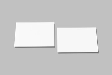 Realistic blank postcard illustration for mockup. 3D Render.