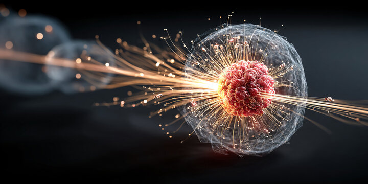 futuristic supercomputer technology concept, particle accelerator