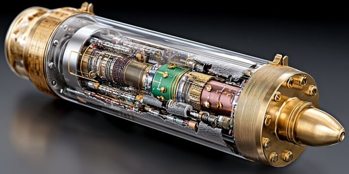 futuristic supercomputer technology concept, particle accelerator