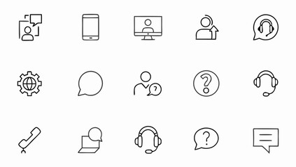 customer service set of web icons in line style  h.eps