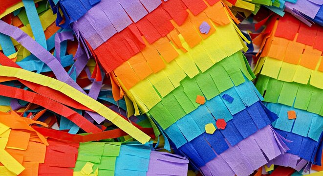 Vibrant Shredded Paper Confetti Texture Background Multicolored Energetic Party Design Element Graphic