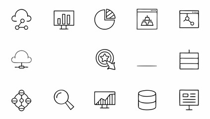 data analytics set of web icons in line style  dat.eps