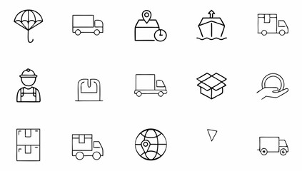 delivery and logistic set of web icons in line sty.eps