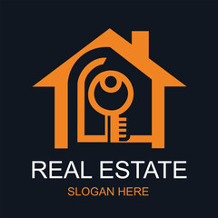 Modern real estate logo design vector