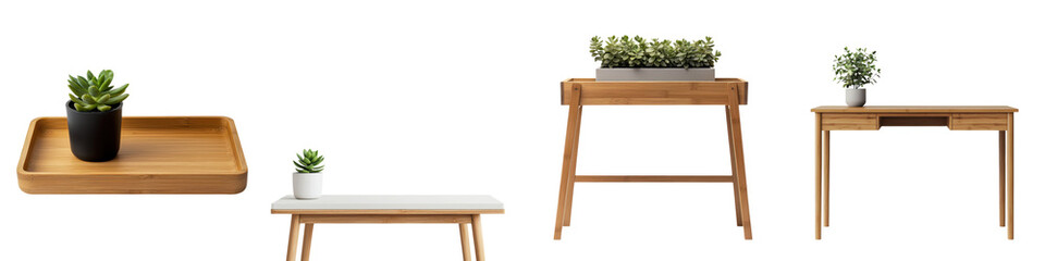 Minimalist wooden furniture and natural decor elements