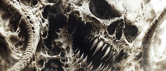Horror Skull Art Closeup