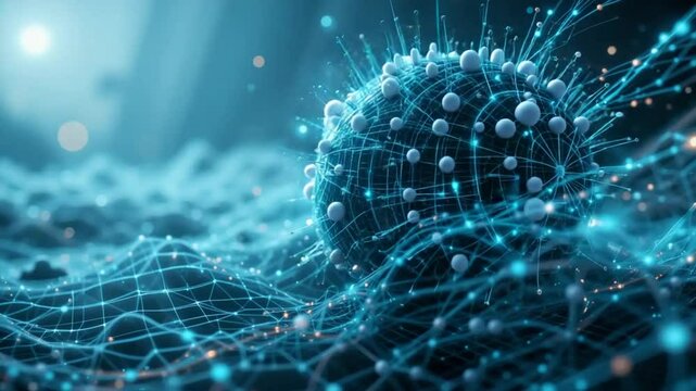 Abstract Visualization of Digital Network Connection and Data Flow Concept