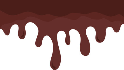 Melted chocolate dripping for corner, border, background illustration