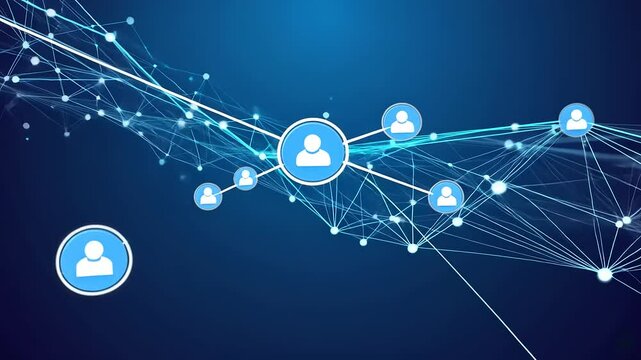 Abstract network connections illustrating digital communication and social interactions in technology (1)