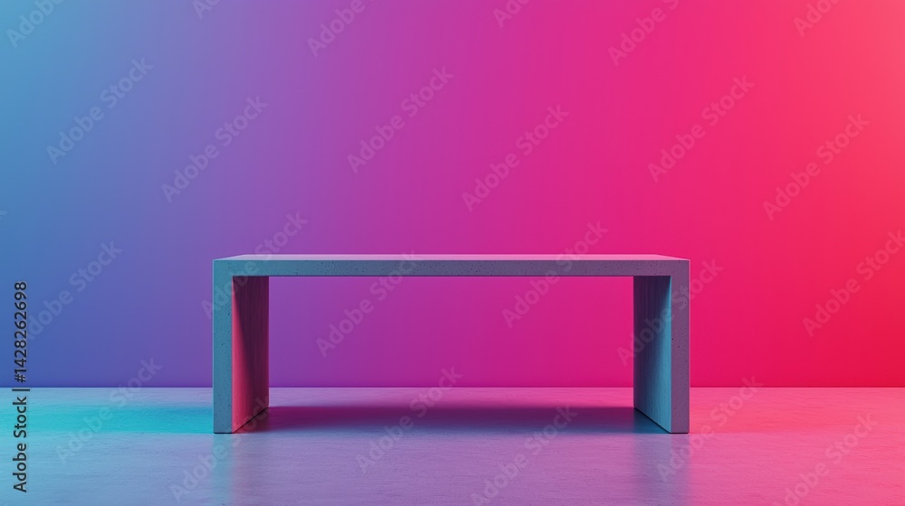 Aufkleber futuristic concrete table displayed on holographic background for product presentations