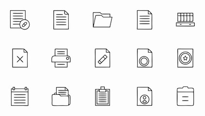 document set of web icons in line style  documents (2).eps