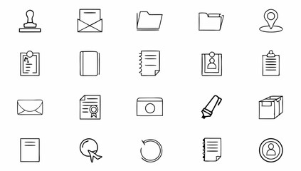 document set of web icons in line style  documents (5).eps