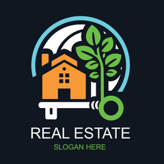 Minimalist property branding logo template vector