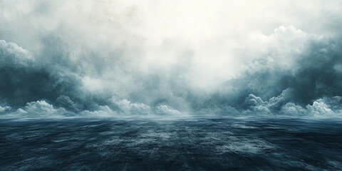 Obraz premium Dramatic Dark Cloudscape Over Empty Landscape