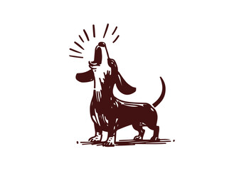 Dachshund Dog Hand Drawn Illustration Sketch Vector Isolated by AZ for Books, Arts, Design and Decoration Graphic Asset