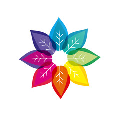 Colorful Leaf Flower Design
