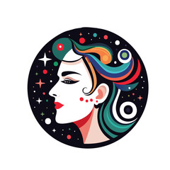 Colorful artistic graphic Portrait of a Woman