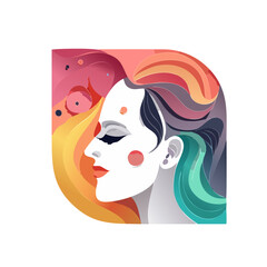 Colorful Abstract Portrait of a Woman
