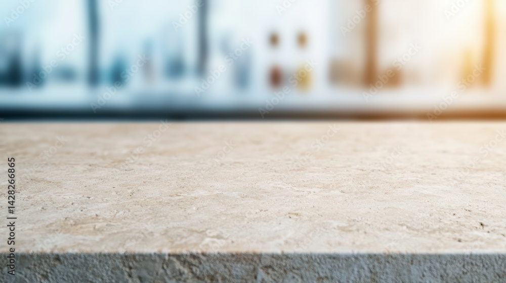 Leinwandbilder Textured stone surface with blurred biohacking lab background