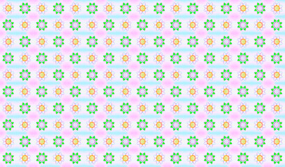 Background image with floral patterns.
Light background with green and white flowers arranged in rows, also creating a color diagonal.