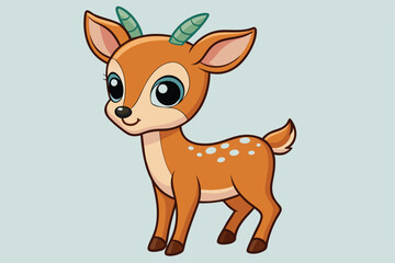 Illustration of Cute Deer Isolated
