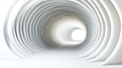 Obraz premium Abstract white tunnel, spiraling inward