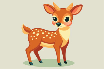 Illustration of Cute Deer Isolated