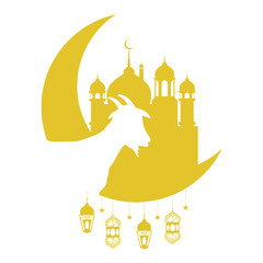 Eid ul Azha Mubarak logo, card, vector, illustration. EID Card Template.