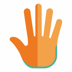 Open palm hand flat icon vector on white background.