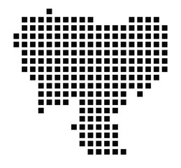 Symbol Map of the City Forchheim (Germany) showing the city with a pattern of just a few black squares