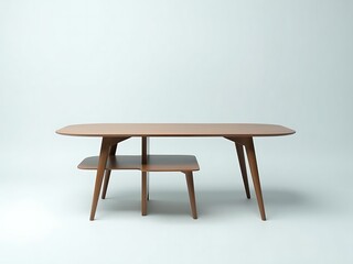 Fototapeta premium Modern Wooden Coffee Table with Elegant Design