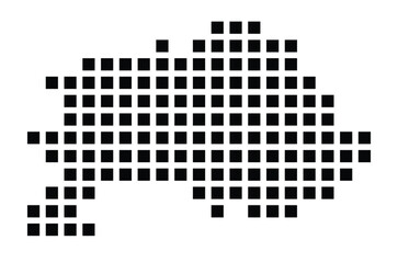 Symbol Map of the City Ludwigsfelde (Germany) showing the city with a pattern of just a few black squares