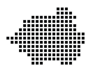 Symbol Map of the City Merzig (Germany) showing the city with a pattern of just a few black squares