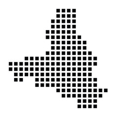 Symbol Map of the City Mühlacker (Germany) showing the city with a pattern of just a few black squares