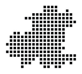 Symbol Map of the City Naumburg (Saale) (Germany) showing the city with a pattern of just a few black squares