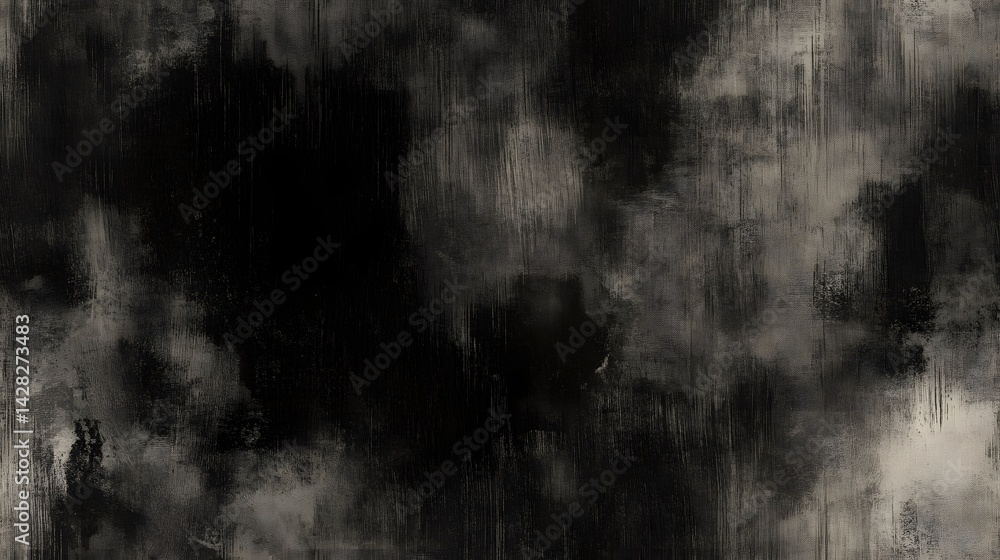 Poster Abstract grayscale texture with mottled and streaked patterns.