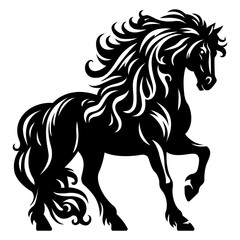 Black and White French Bulldog Vector Silhouette Illustration