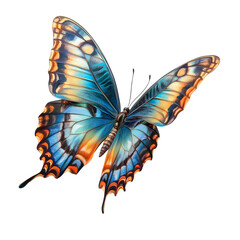 Colorful butterfly, isolated on transparent background PNG 