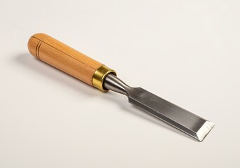 Fototapeta premium Woodworking Chisel Tool with Wooden Handle