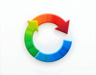 Colorful Arrow Circle Diagram on White Background for Process Cycle