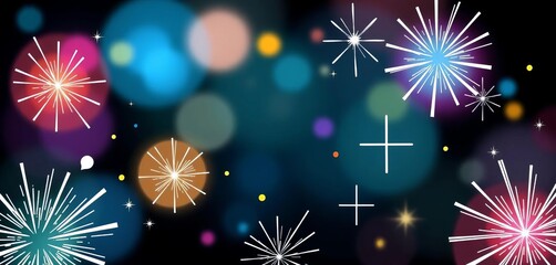 Fototapeta premium Sparkling doodle lines and starburst shapes Vector illustration perfect for decorative design, burst, holiday
