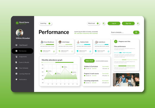 Education Dashboard Design Template