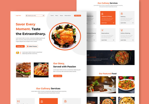 Delicious Restaurant Landing Page Design