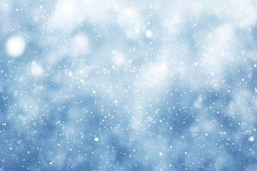 Fototapeta premium Winter Sky Blue Snowy Backdrop with Bokeh Light Effects for Festive Design