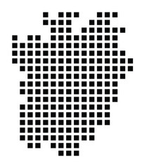 Symbol Map of the City Braunschweig (Germany) showing the city with a pattern of just a few black squares