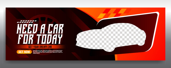 Car rent and sale automotive social media banner or flyer