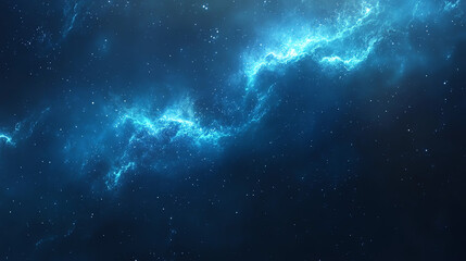 Stunning Nebula Space Background with Glowing Blue Light